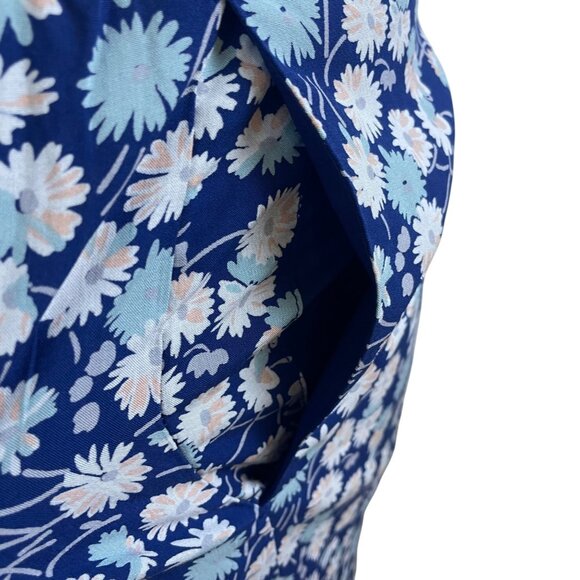 Modelwee Womens Blue Floral Print Pants  Relaxed Fit Soft Size L - Picture 4 of 7